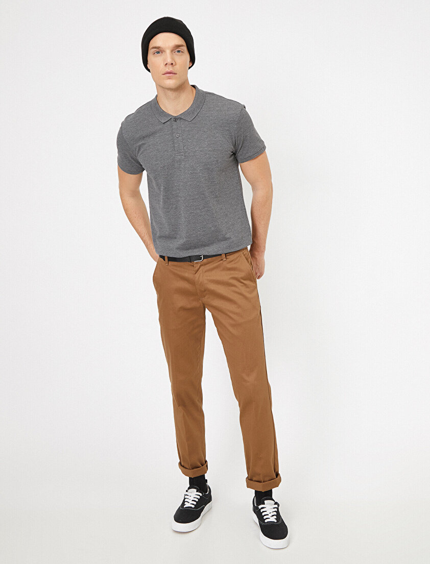 Polo Yaka Kısa Kollu Slim Fit Basic Tişört