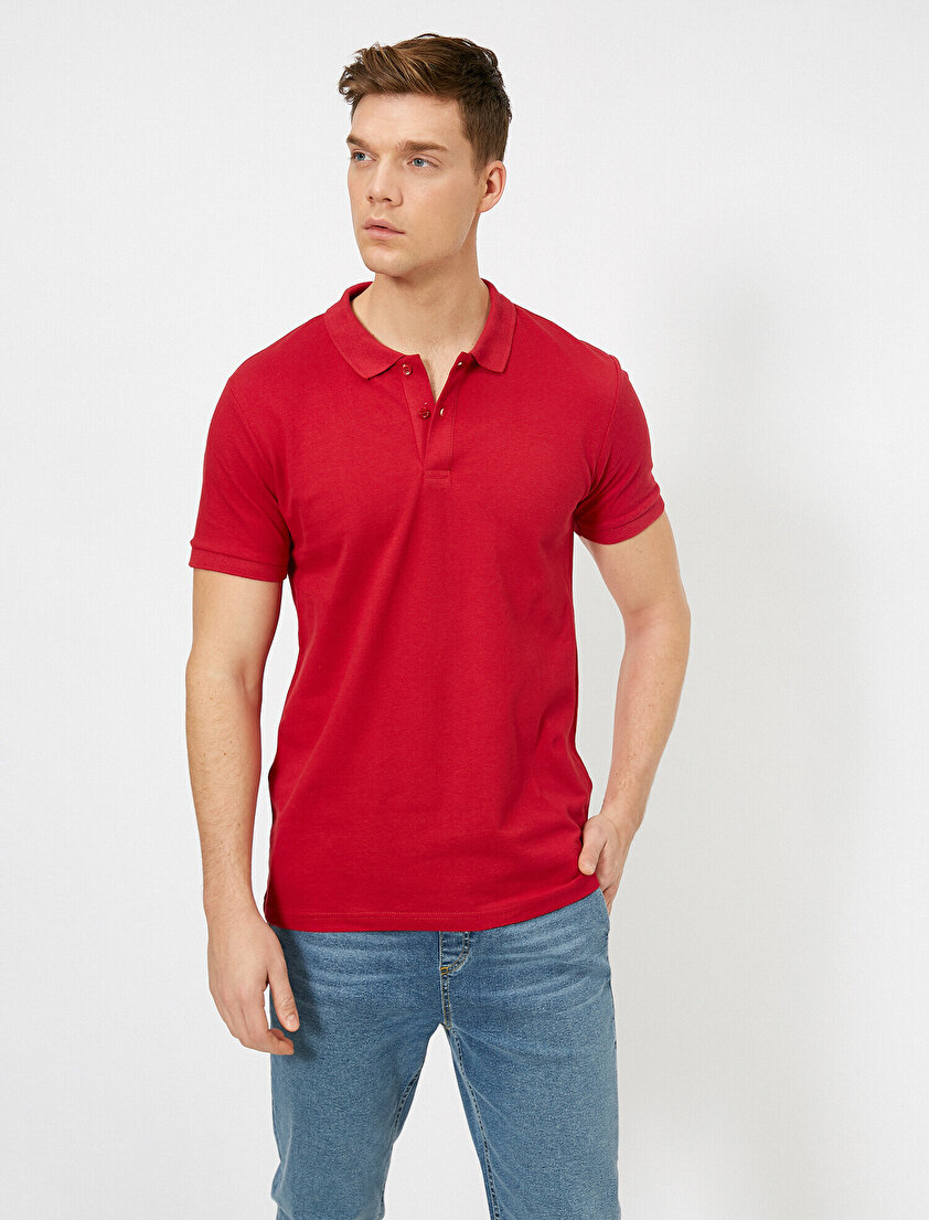 Polo Yaka Kısa Kollu Slim Fit Basic Tişört