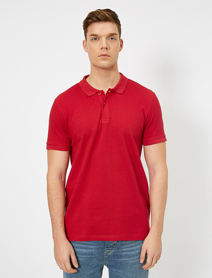 Polo Yaka Kısa Kollu Slim Fit Basic Tişört