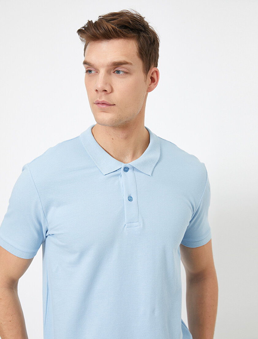 Polo Yaka Kısa Kollu Slim Fit Basic Tişört