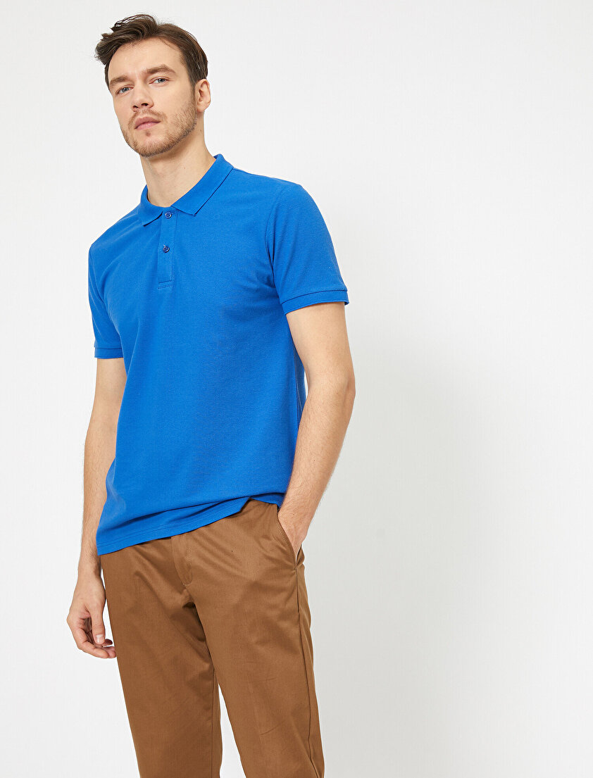 Polo Yaka Kısa Kollu Slim Fit Basic Tişört