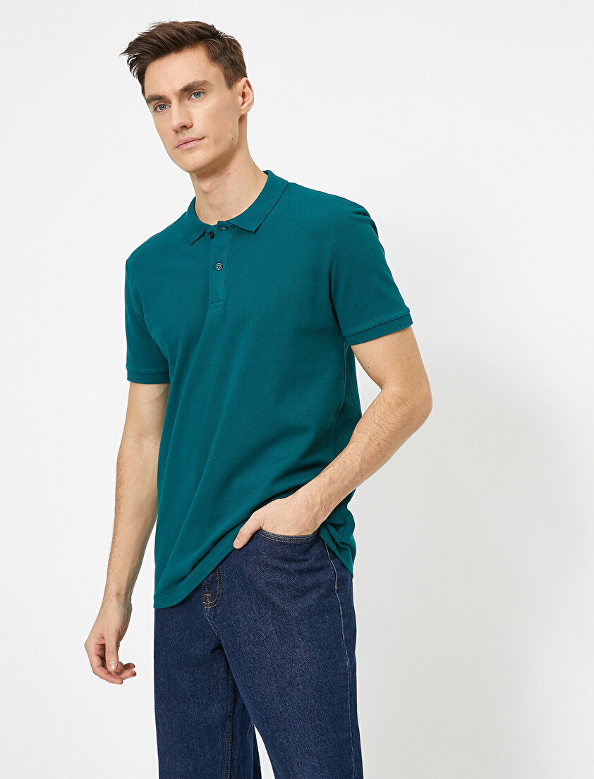 Polo Yaka Kısa Kollu Slim Fit Basic Tişört