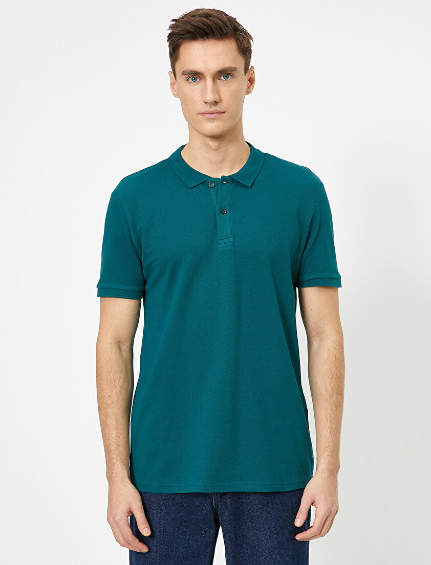 Polo Yaka Kısa Kollu Slim Fit Basic Tişört