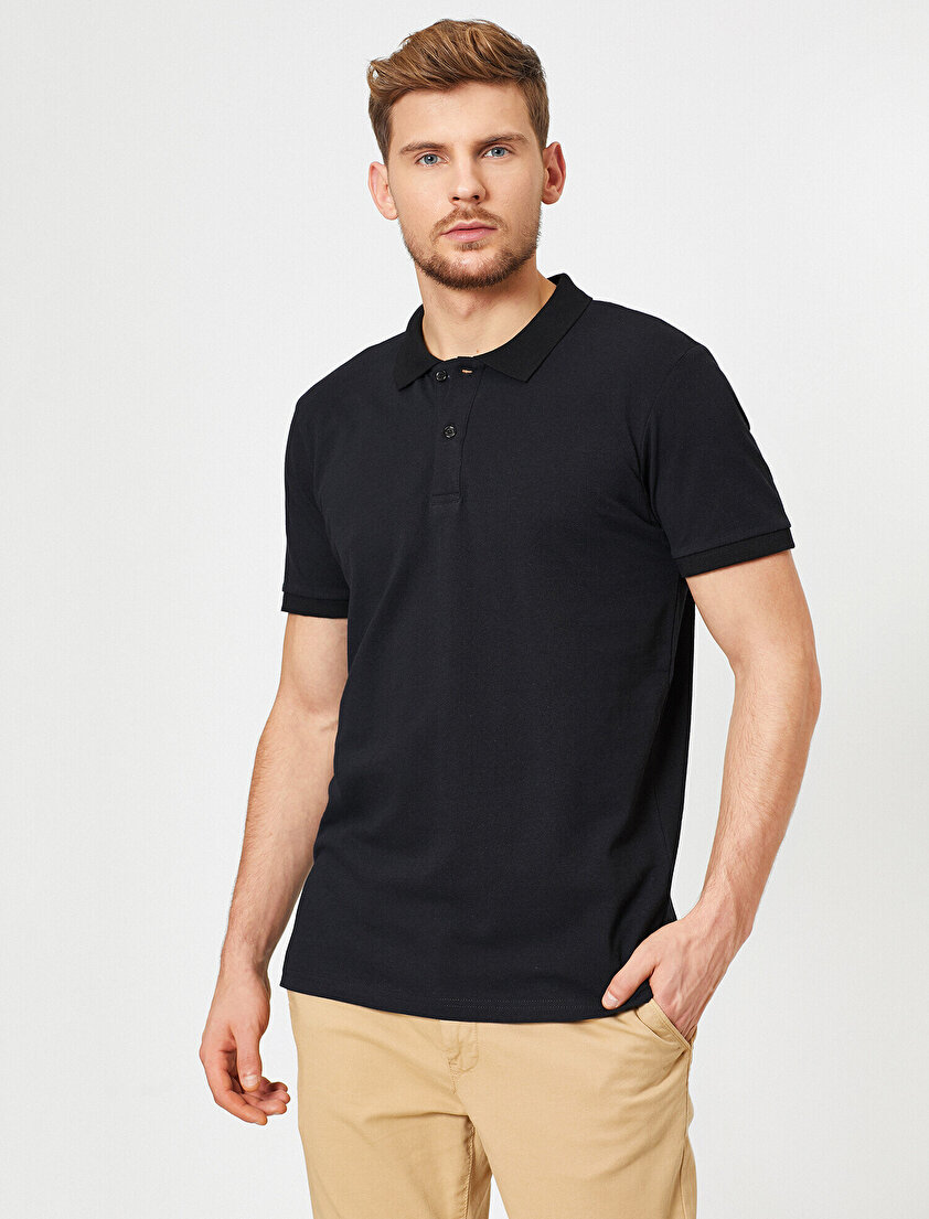 Polo Yaka Kısa Kollu Slim Fit Basic Tişört