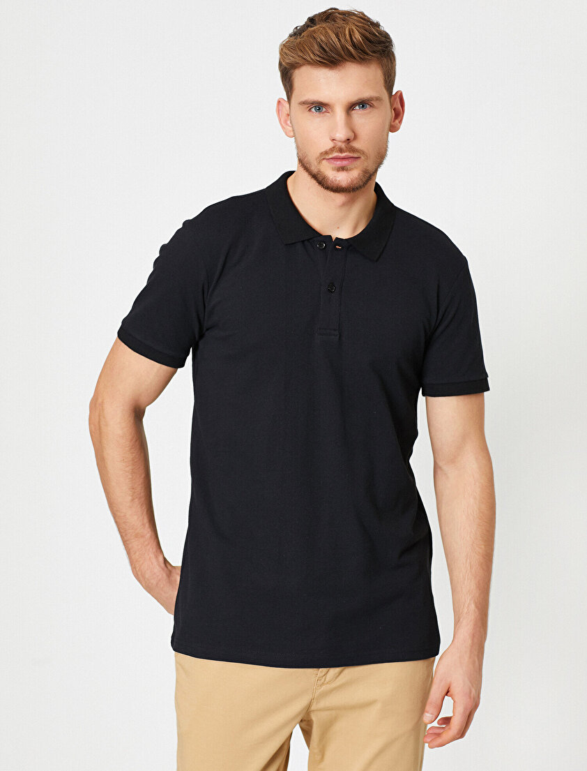 Polo Yaka Kısa Kollu Slim Fit Basic Tişört
