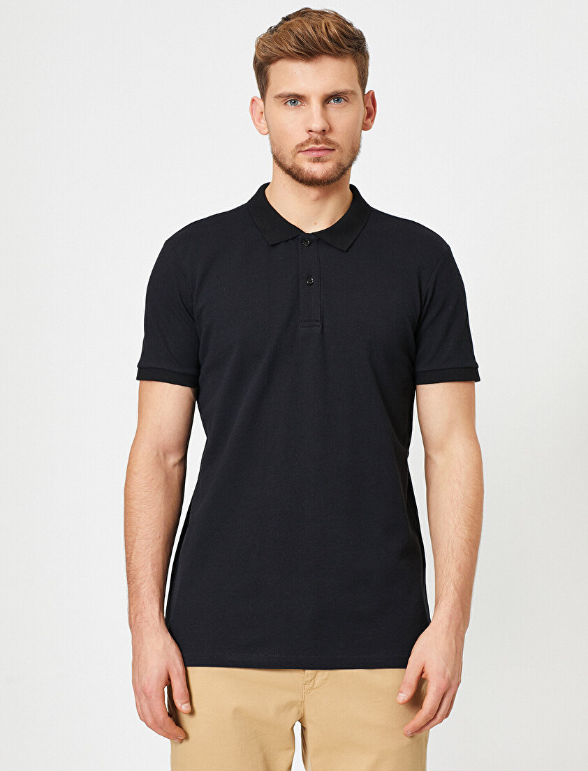 Polo Yaka Kısa Kollu Slim Fit Basic Tişört