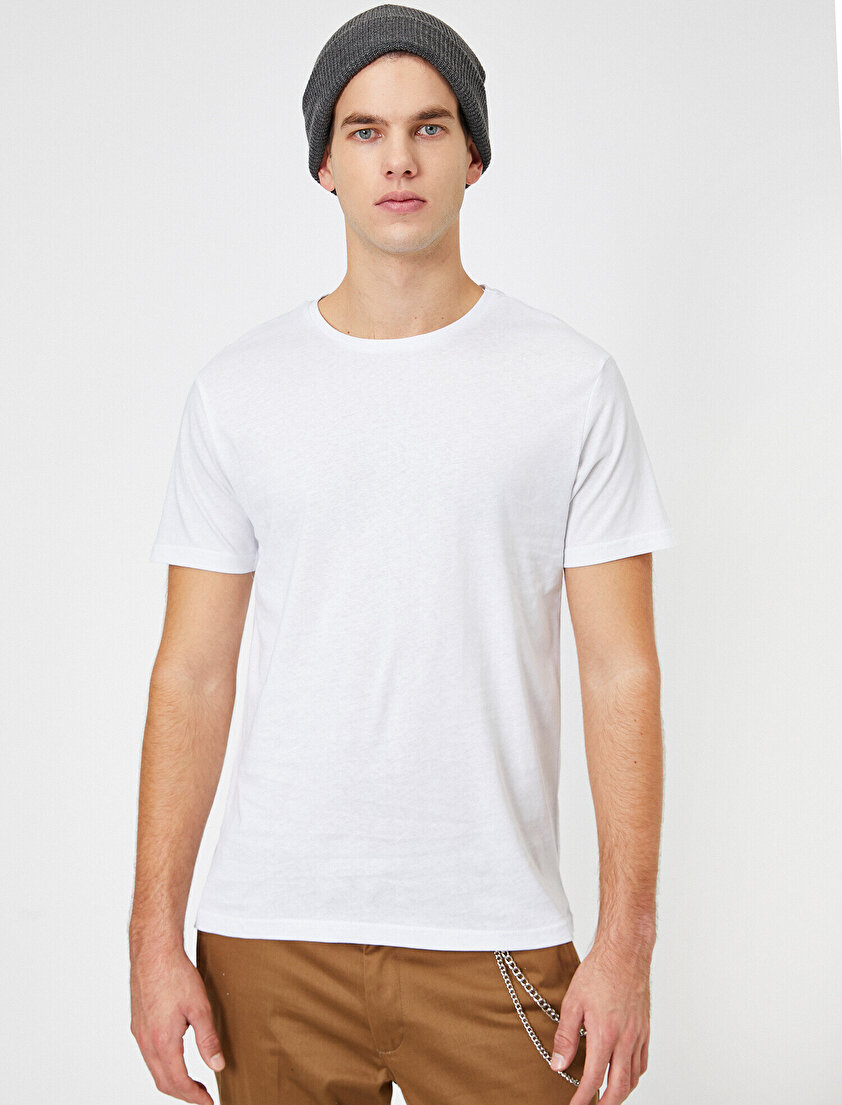 Bisiklet Yaka %100 Pamuk Slim Fit Basic Tişört