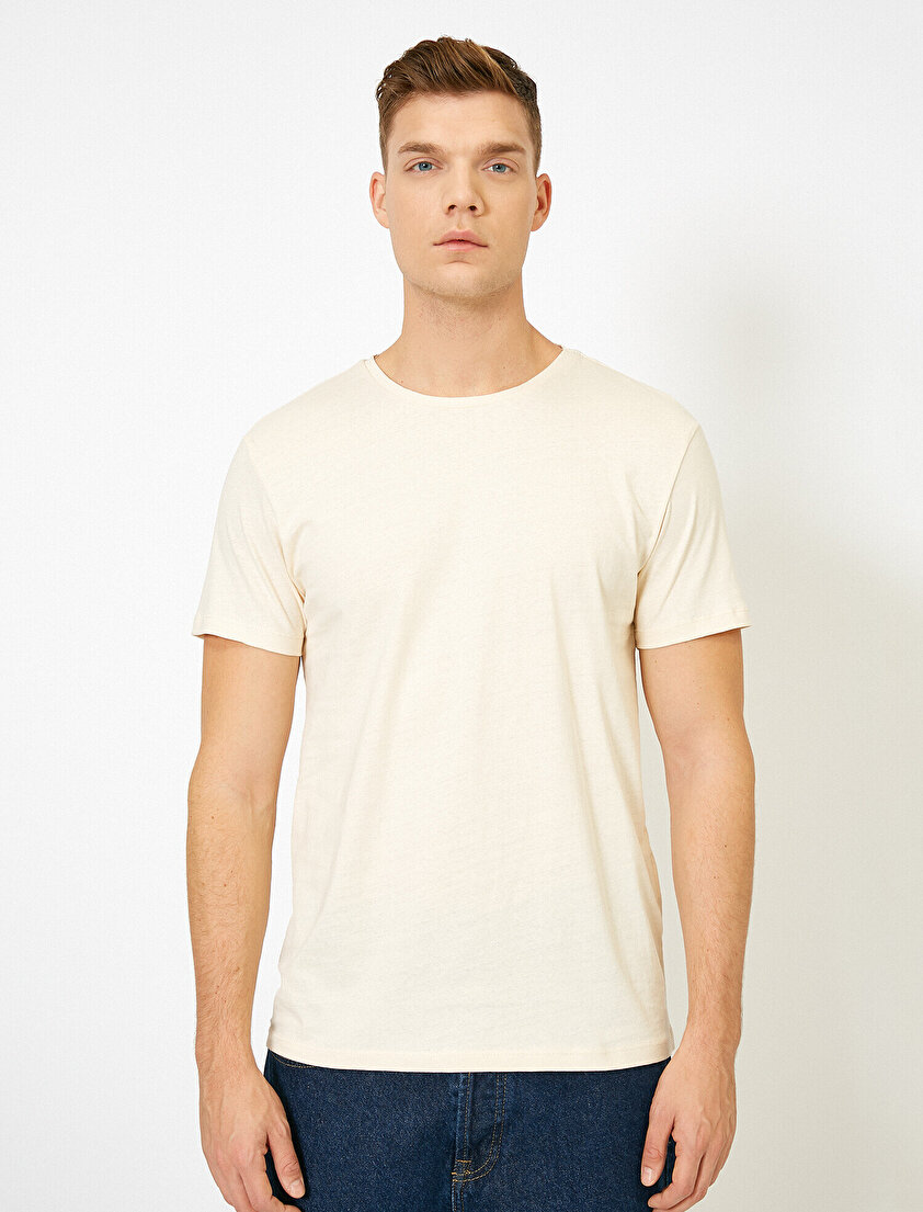 Bisiklet Yaka %100 Pamuk Slim Fit Basic Tişört