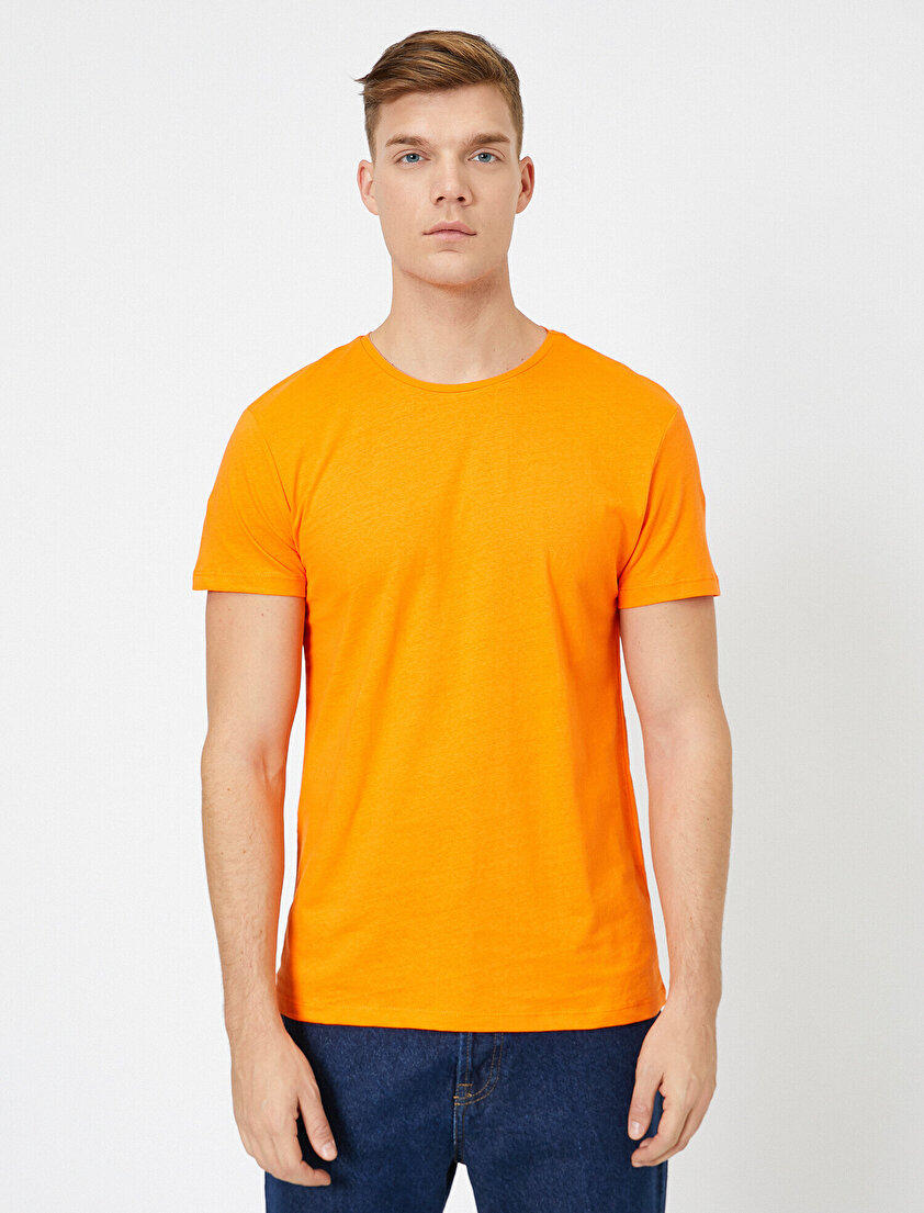 Bisiklet Yaka %100 Pamuk Slim Fit Basic Tişört