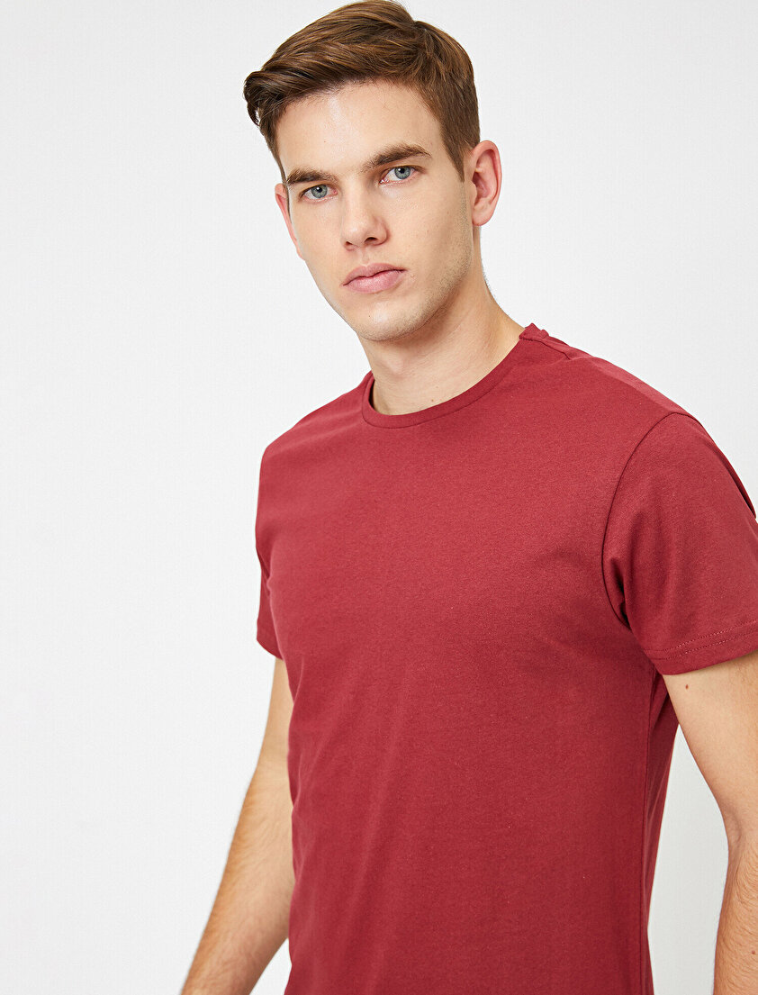 Bisiklet Yaka %100 Pamuk Slim Fit Basic Tişört