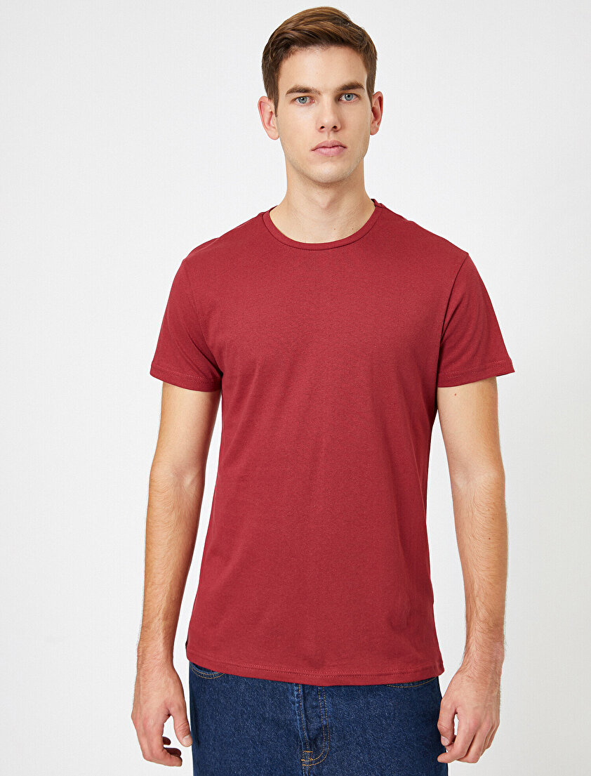 Bisiklet Yaka %100 Pamuk Slim Fit Basic Tişört