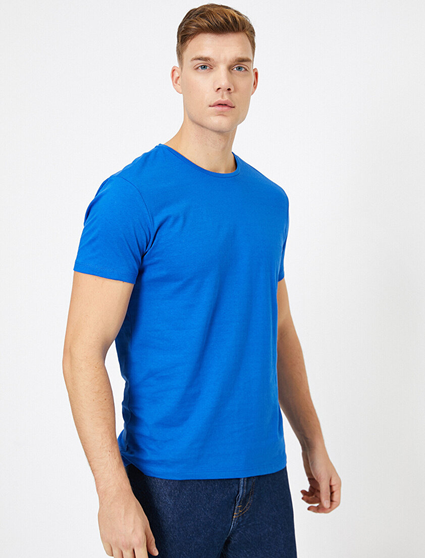 Bisiklet Yaka %100 Pamuk Slim Fit Basic Tişört