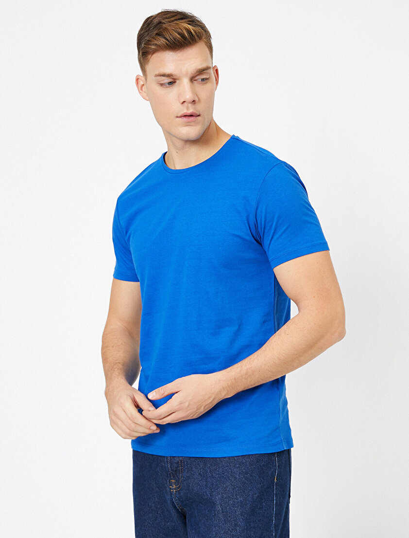 Bisiklet Yaka %100 Pamuk Slim Fit Basic Tişört