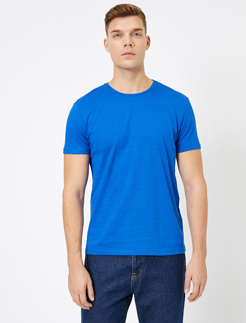 Bisiklet Yaka %100 Pamuk Slim Fit Basic Tişört