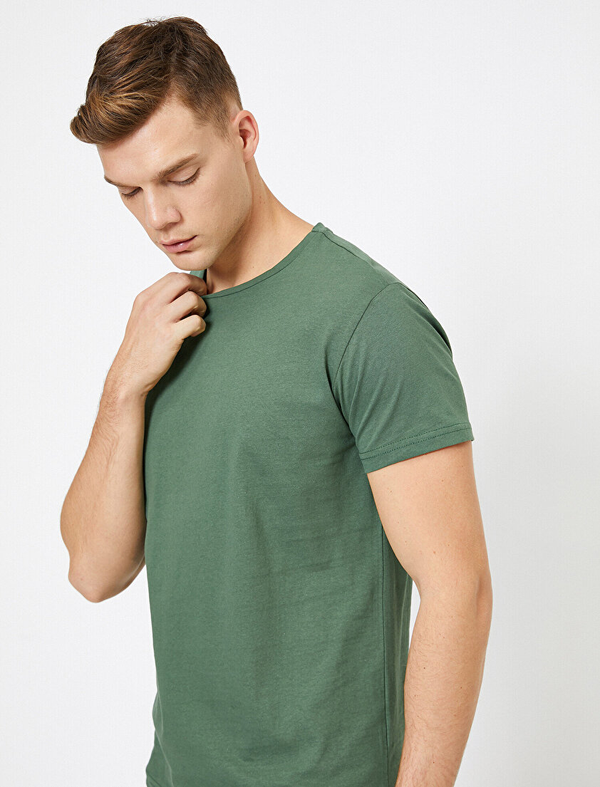 Bisiklet Yaka %100 Pamuk Slim Fit Basic Tişört