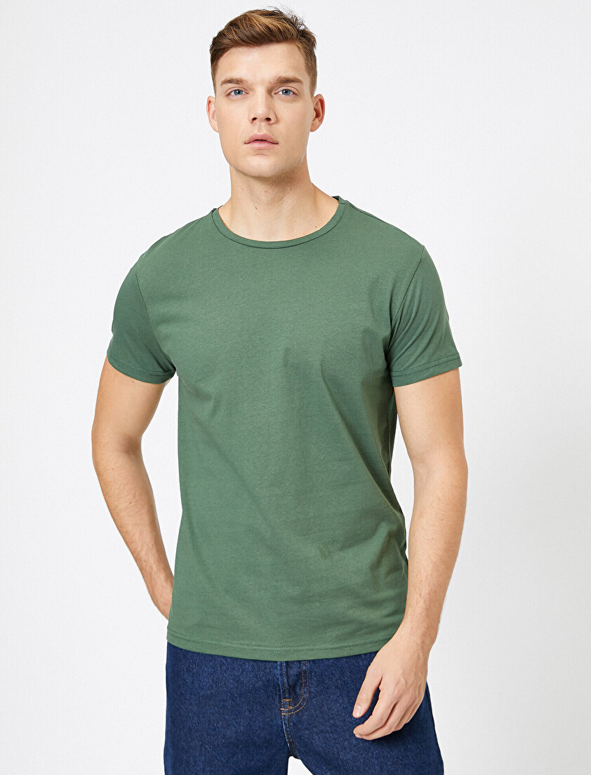 Bisiklet Yaka %100 Pamuk Slim Fit Basic Tişört