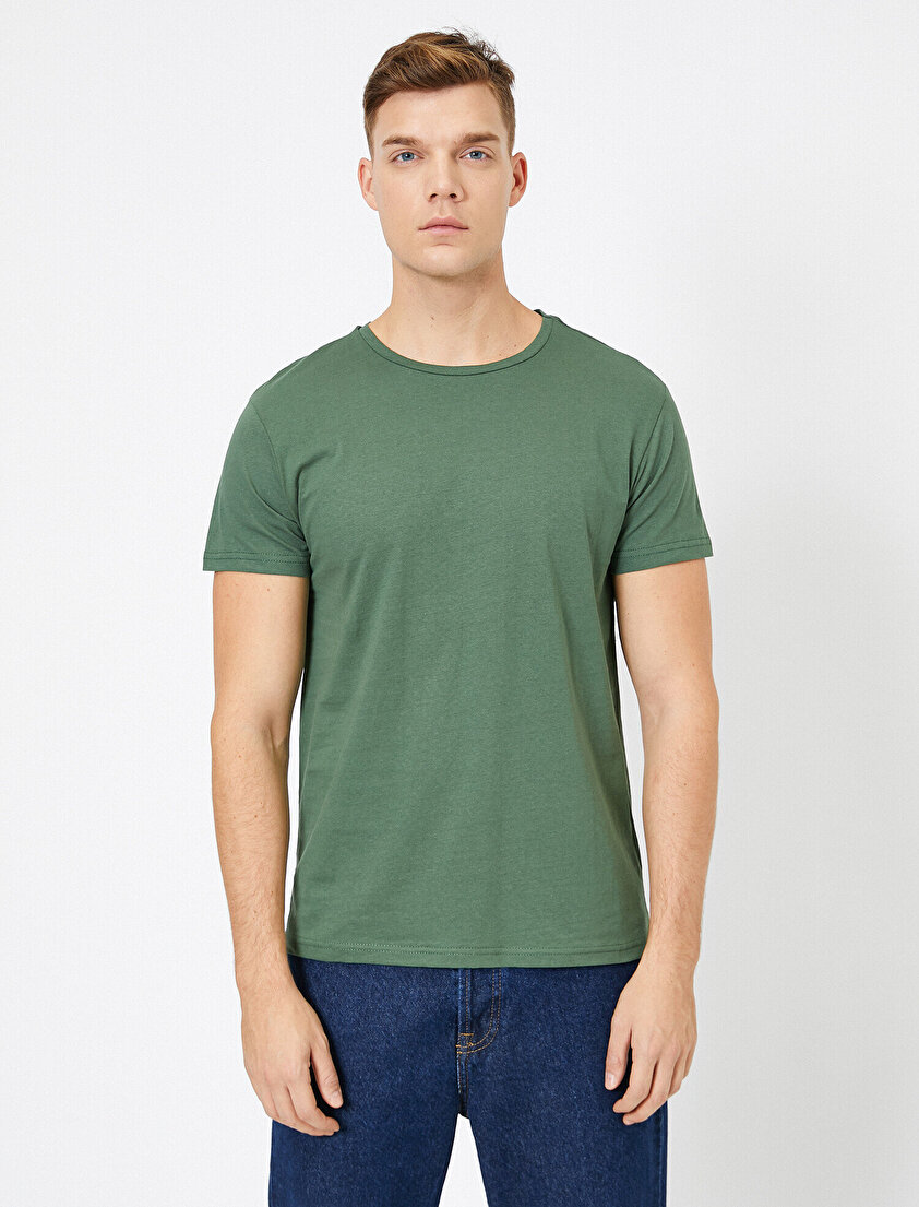 Bisiklet Yaka %100 Pamuk Slim Fit Basic Tişört