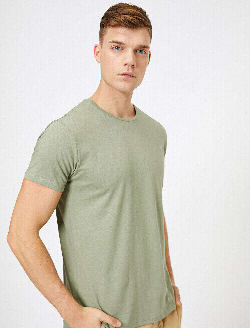 Bisiklet Yaka %100 Pamuk Slim Fit Basic Tişört