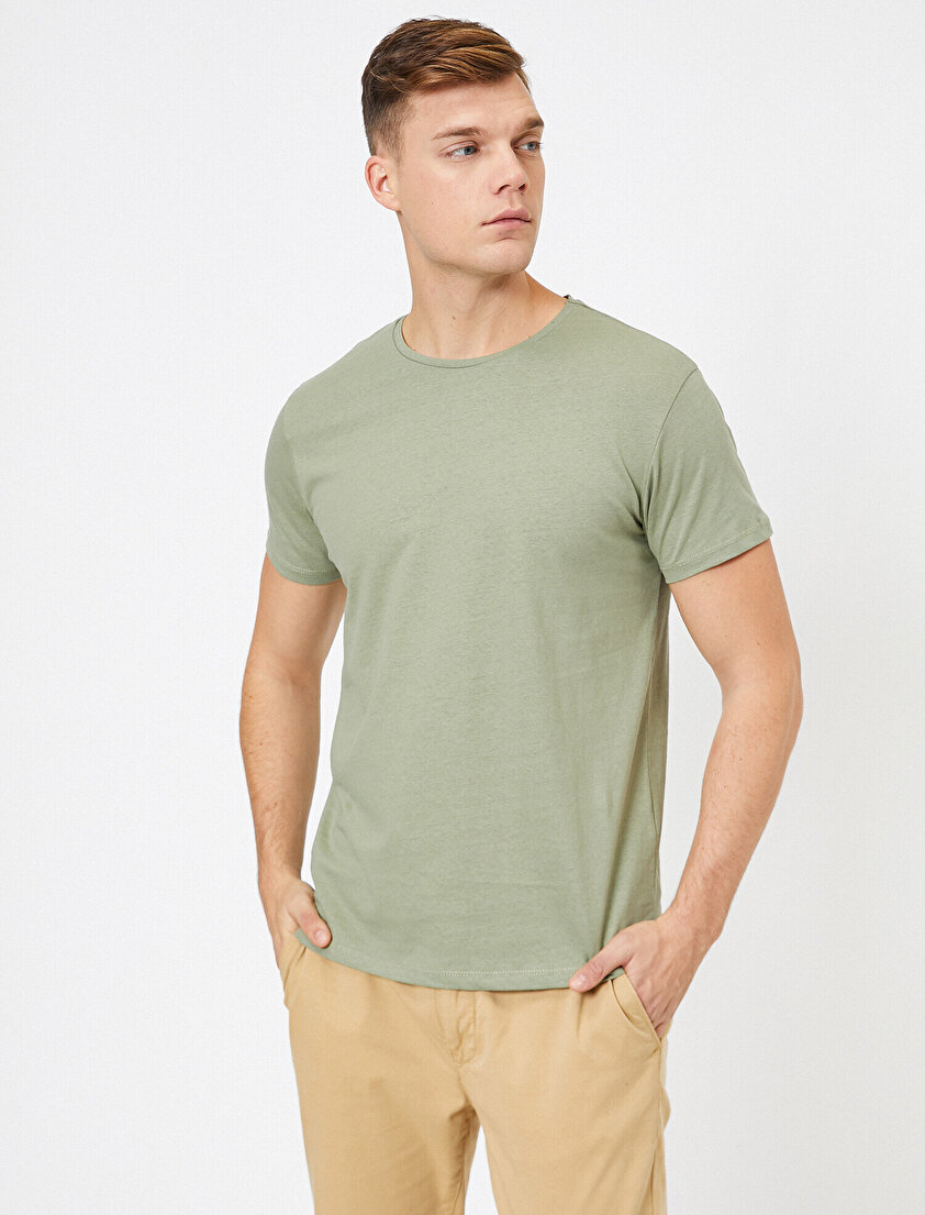 Bisiklet Yaka %100 Pamuk Slim Fit Basic Tişört