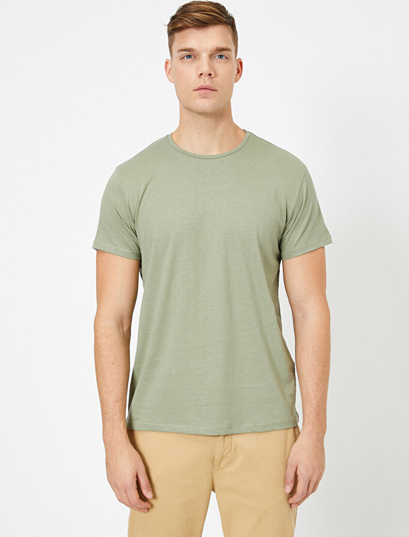 Bisiklet Yaka %100 Pamuk Slim Fit Basic Tişört