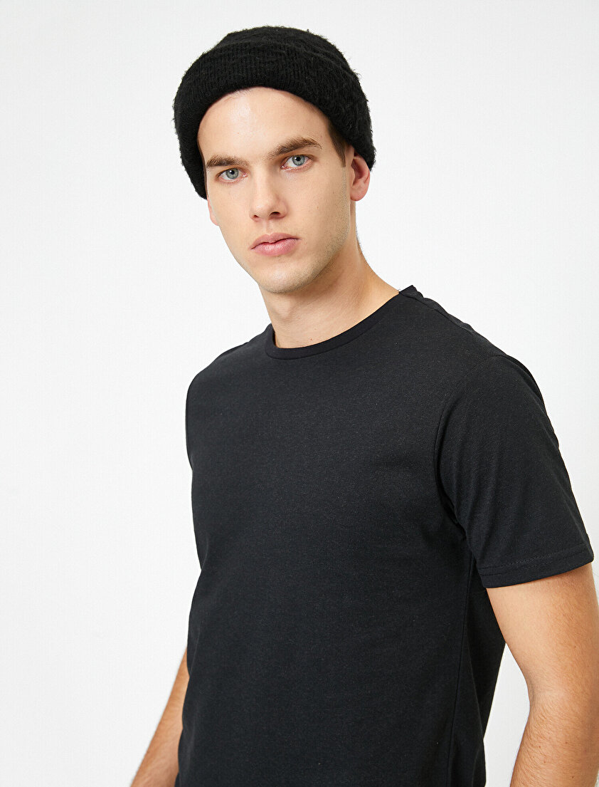 Bisiklet Yaka %100 Pamuk Slim Fit Basic Tişört