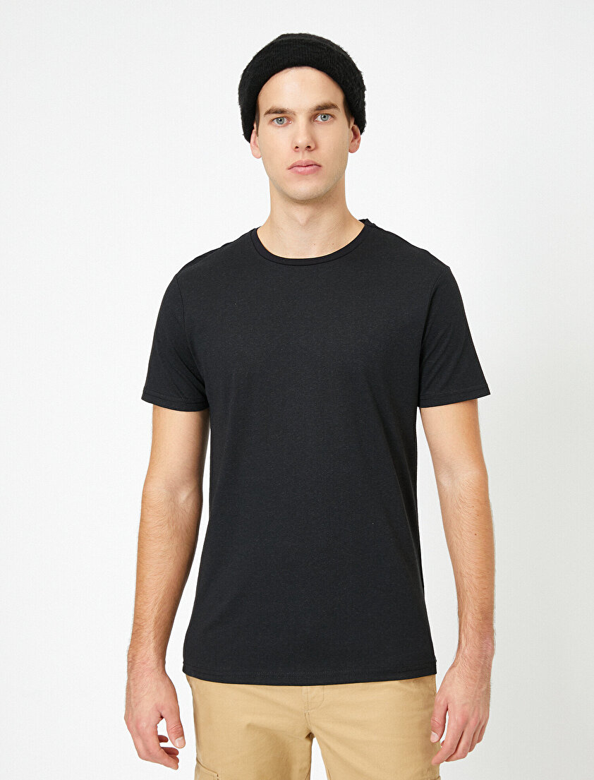 Bisiklet Yaka %100 Pamuk Slim Fit Basic Tişört