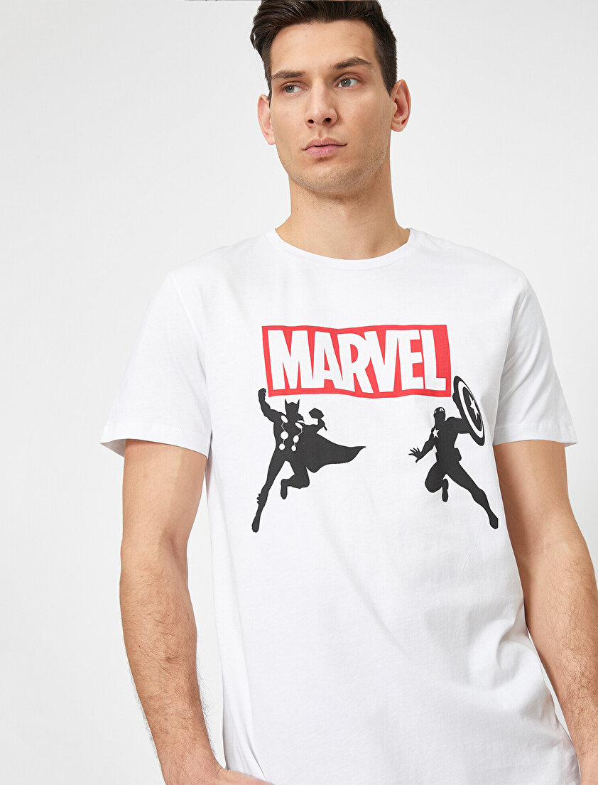 Marvel Baskılı Baskılı T-Shirt