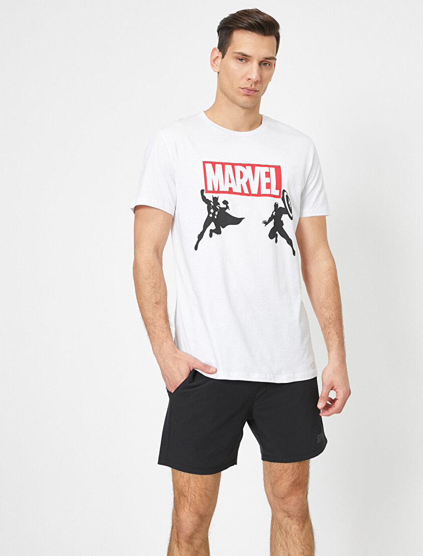 Marvel Baskılı Baskılı T-Shirt