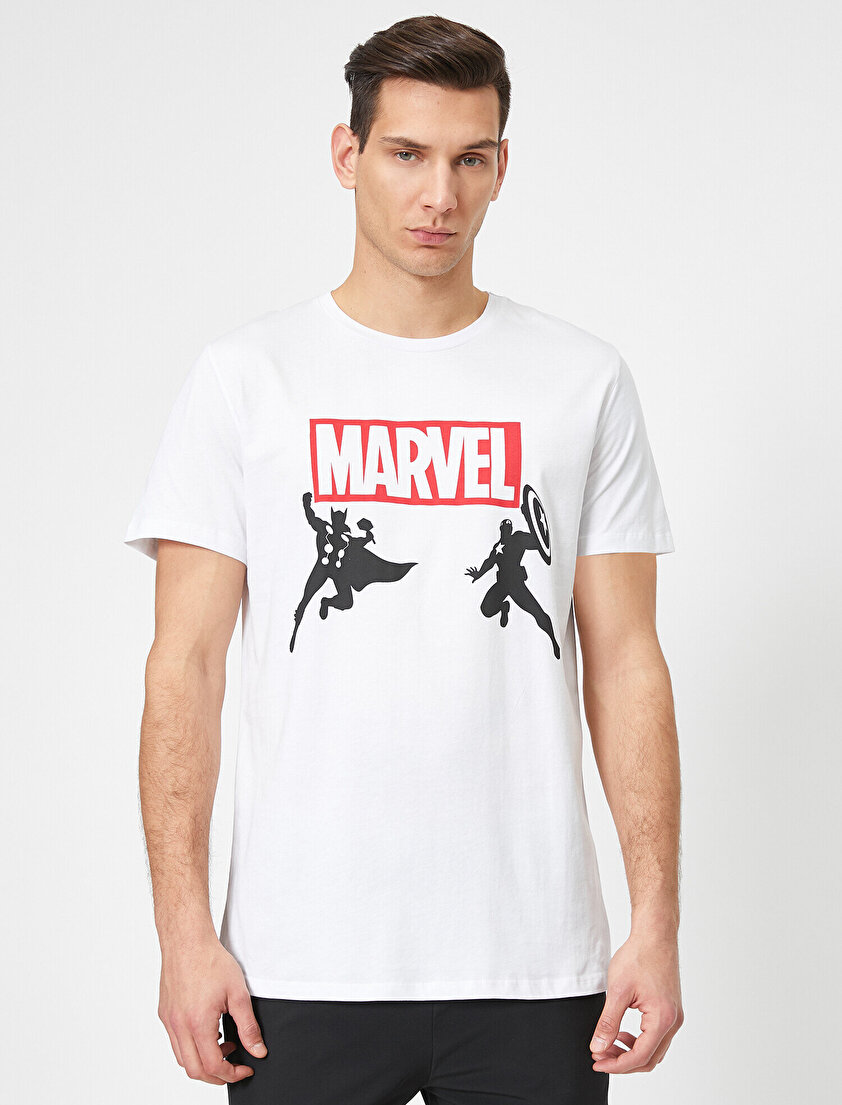 Marvel Baskılı Baskılı T-Shirt
