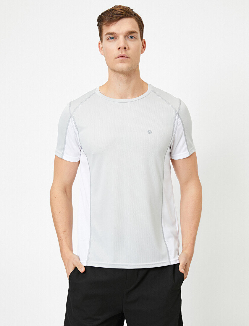 Bisiklet Yaka Kısa Kollu %100 Pamuk Baskılı Tişört