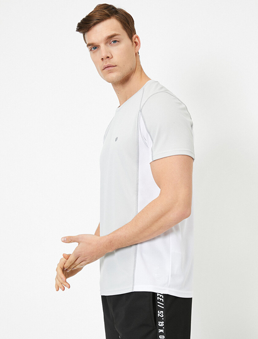 Bisiklet Yaka Kısa Kollu %100 Pamuk Baskılı Tişört