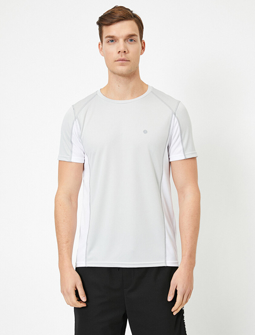 Bisiklet Yaka Kısa Kollu %100 Pamuk Baskılı Tişört