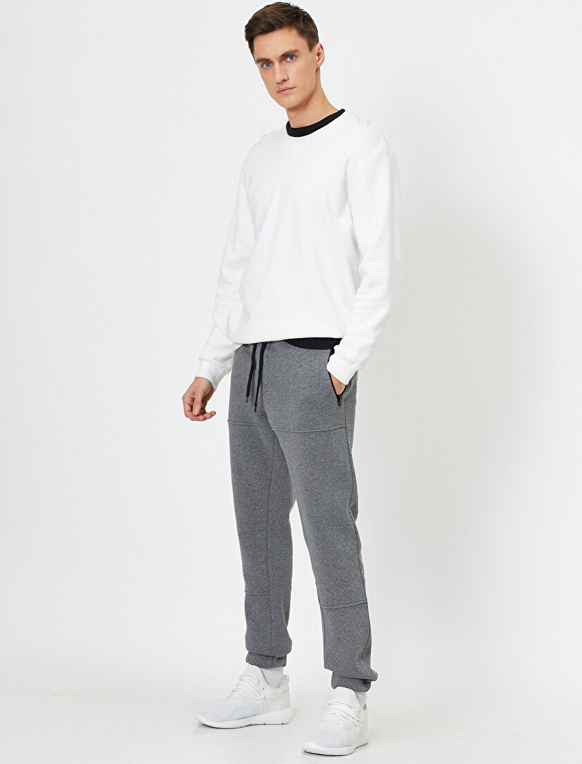 Lastik Paçalı Cepli Eşofman Altı