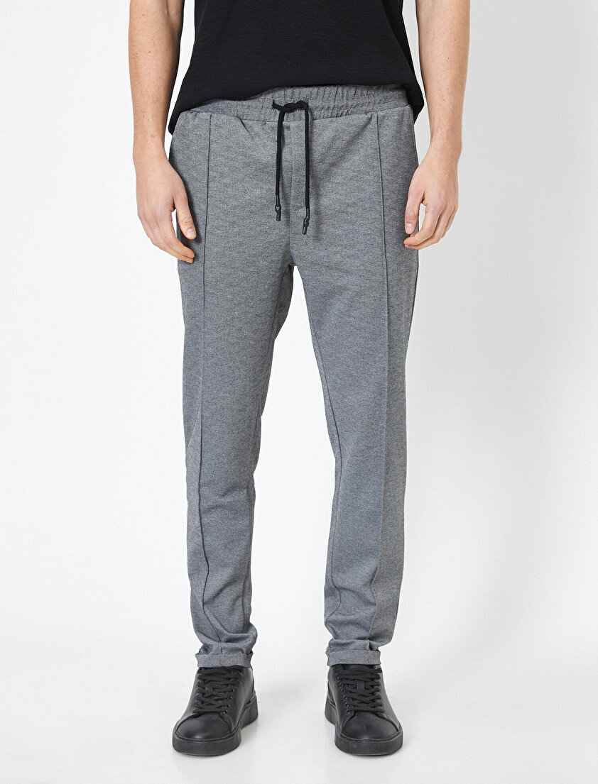 Beli Bağlamalı Cep Detaylı Eşofman Altı