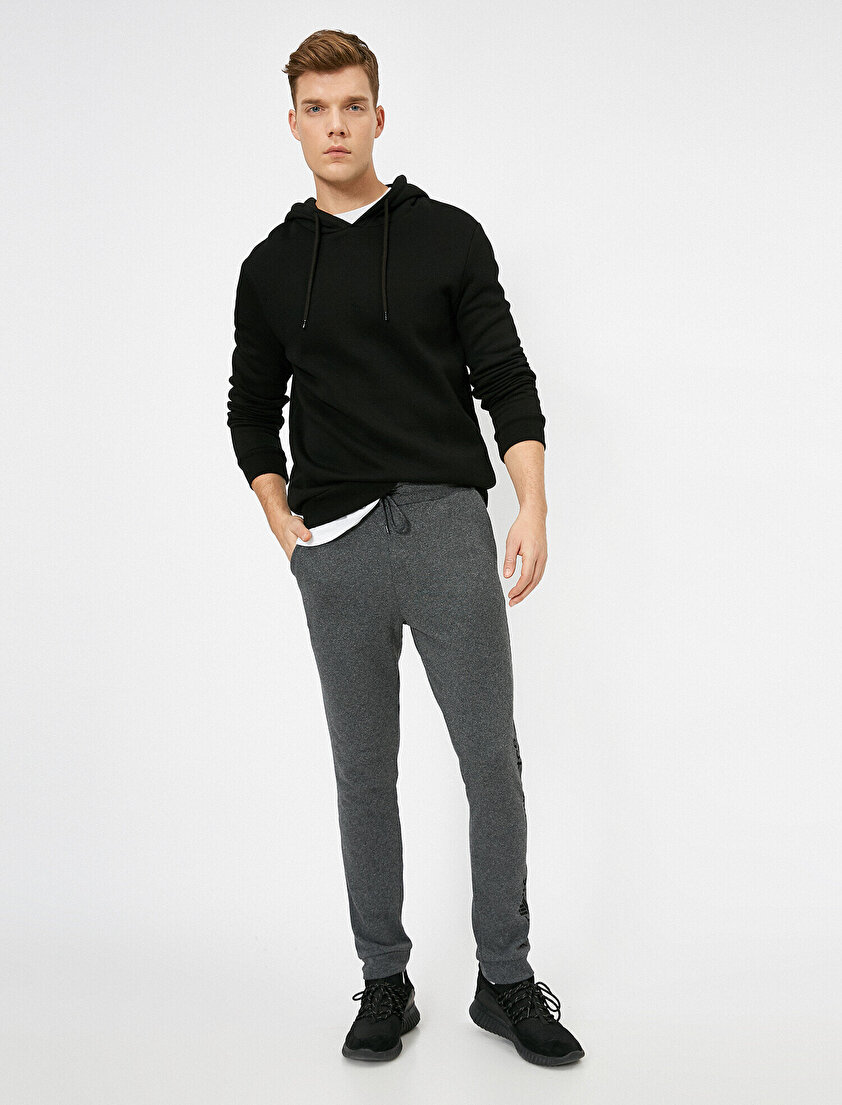 Cepli Yazılı Baskılı Jogger Fit Eşofman Altı