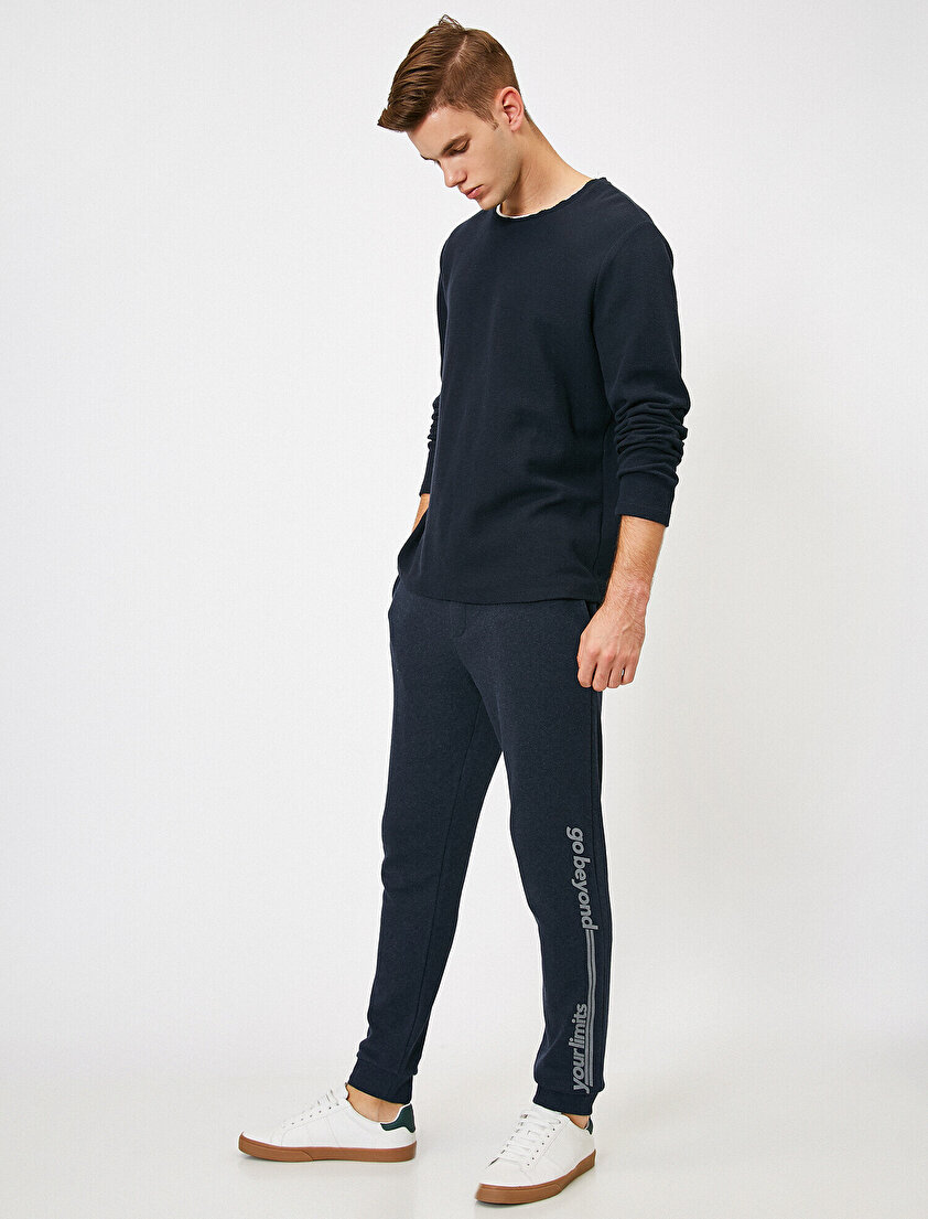 Cepli Yazılı Baskılı Jogger Fit Eşofman Altı