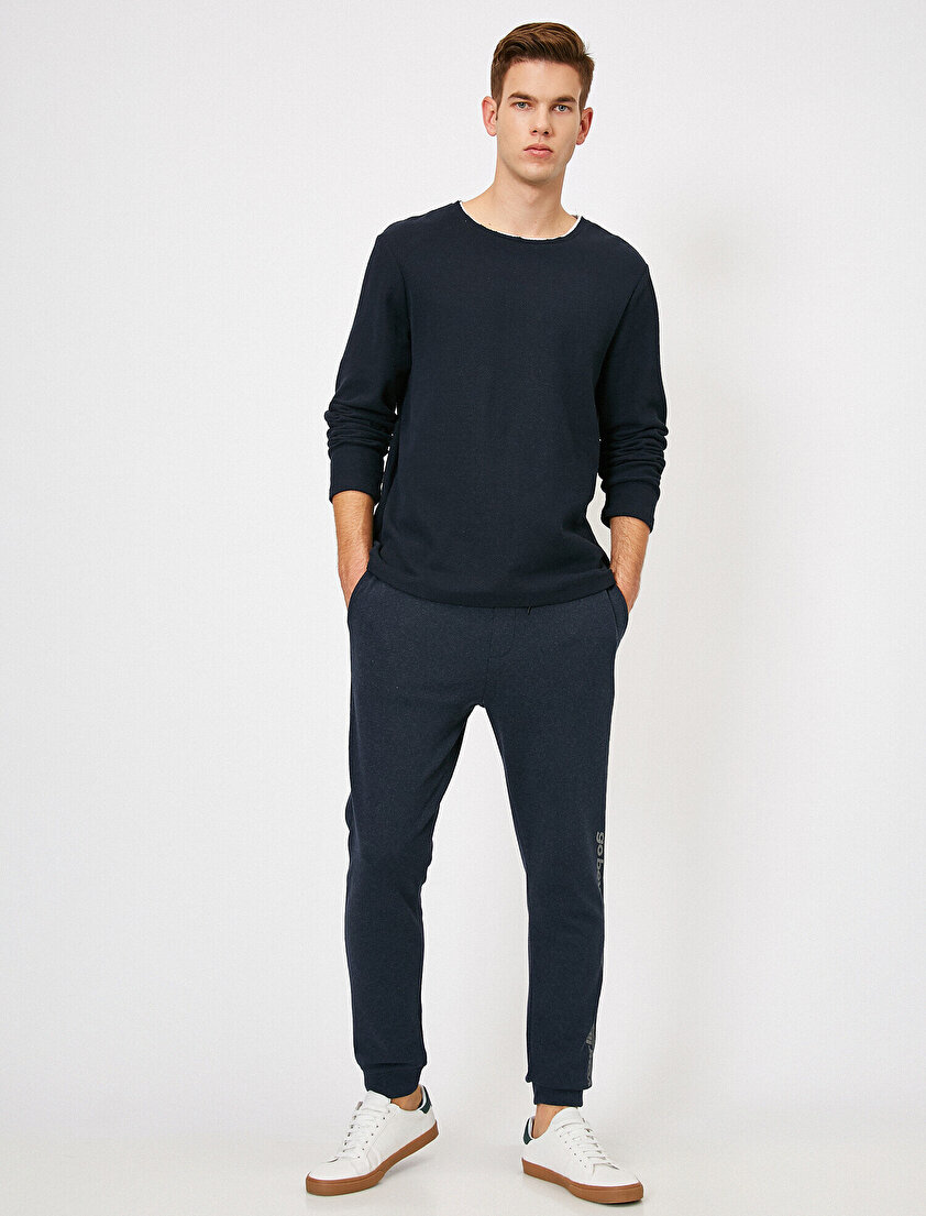 Cepli Yazılı Baskılı Jogger Fit Eşofman Altı