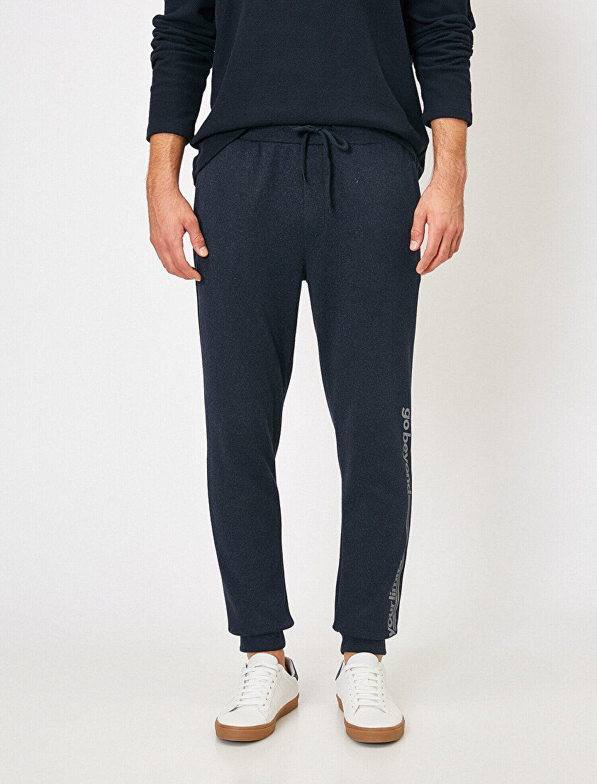 Cepli Yazılı Baskılı Jogger Fit Eşofman Altı