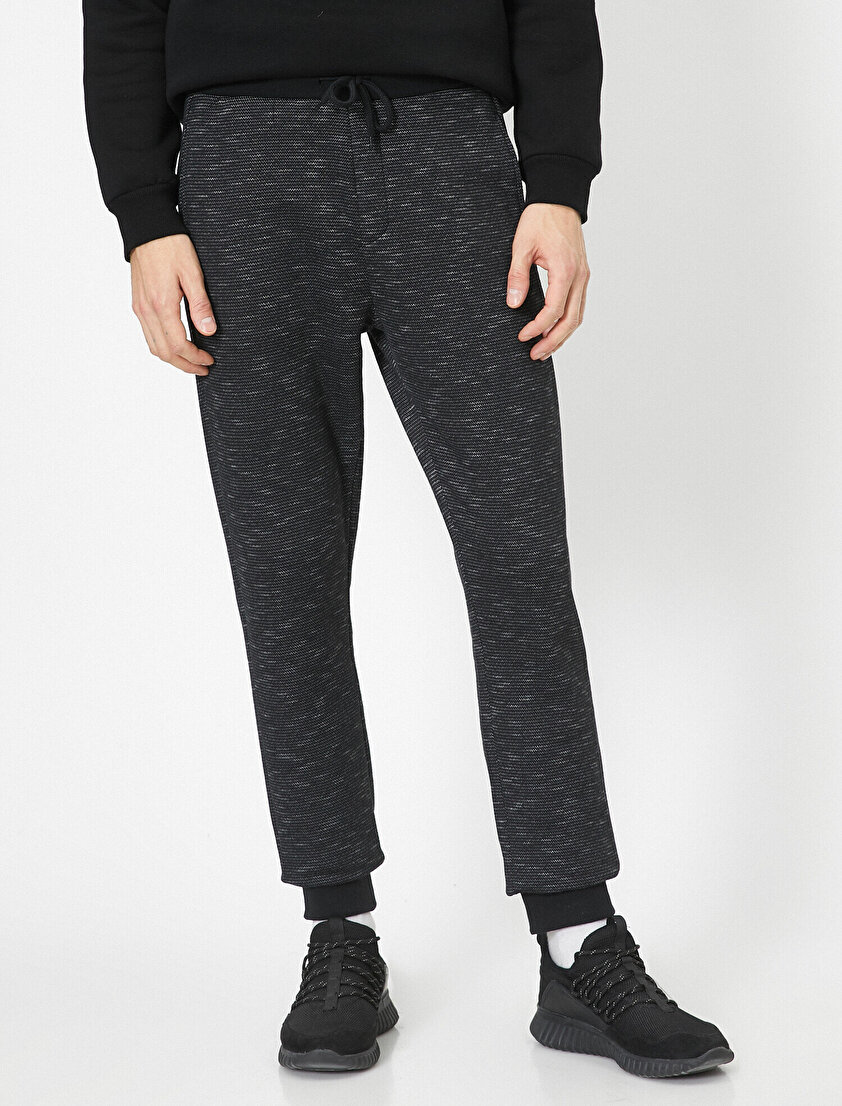 Cepli Beli Bağlamalı Paçası Lastikli Eşofman Altı