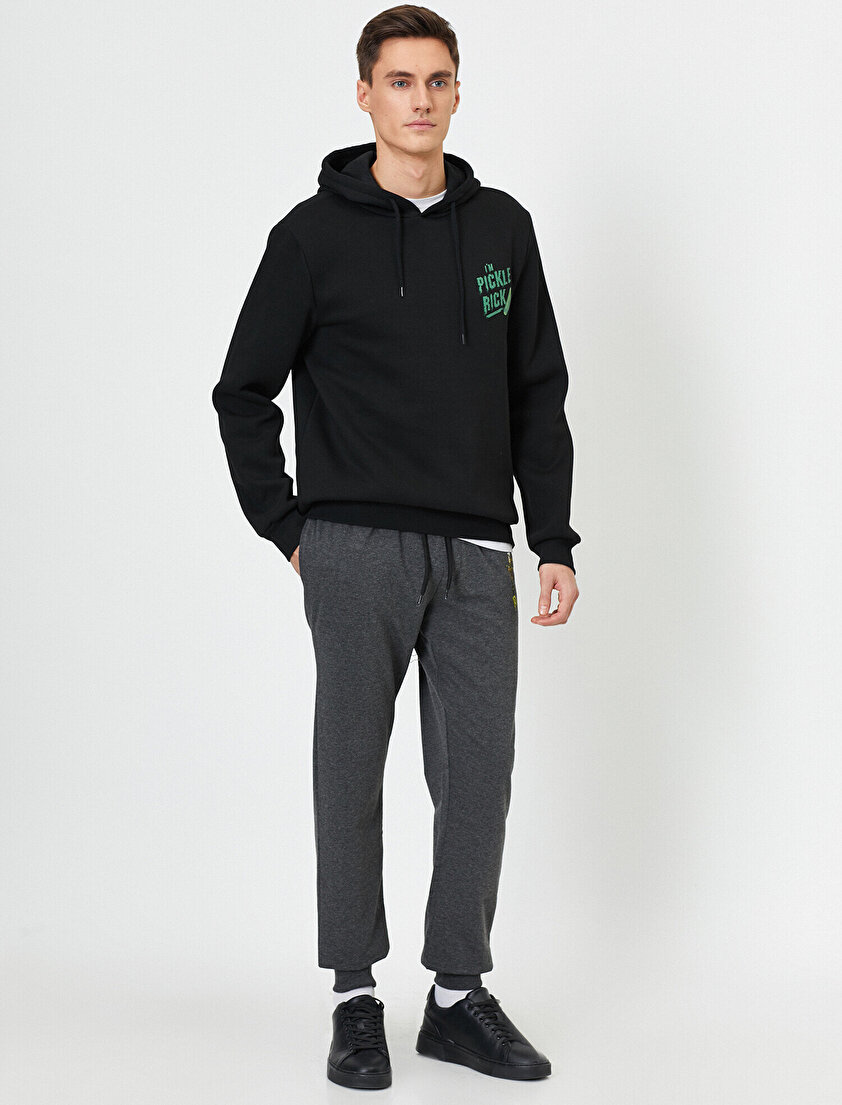 Rick And Morty Lisanslı Baskılı Paçası Lastikli Cepli Eşofman Altı