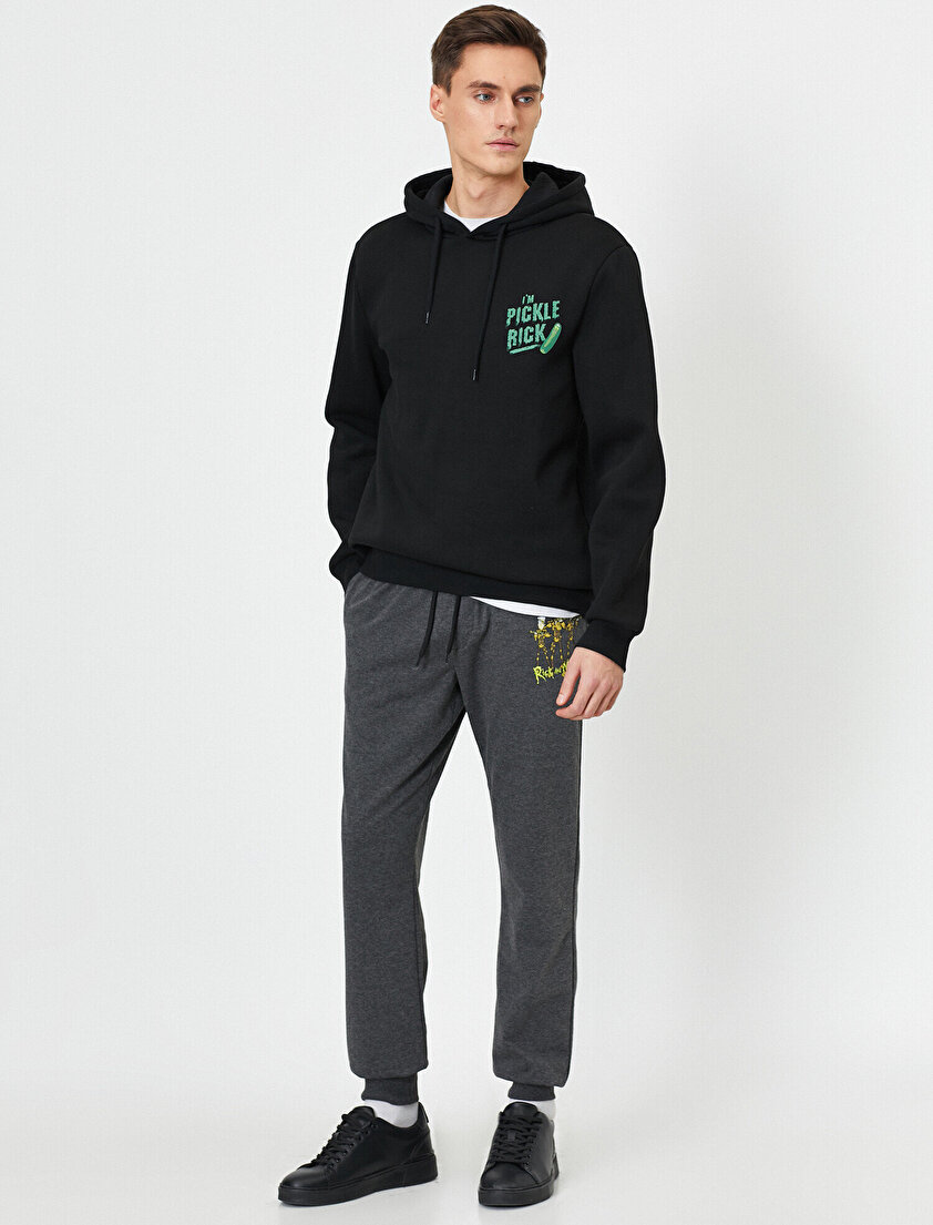 Rick And Morty Lisanslı Baskılı Paçası Lastikli Cepli Eşofman Altı