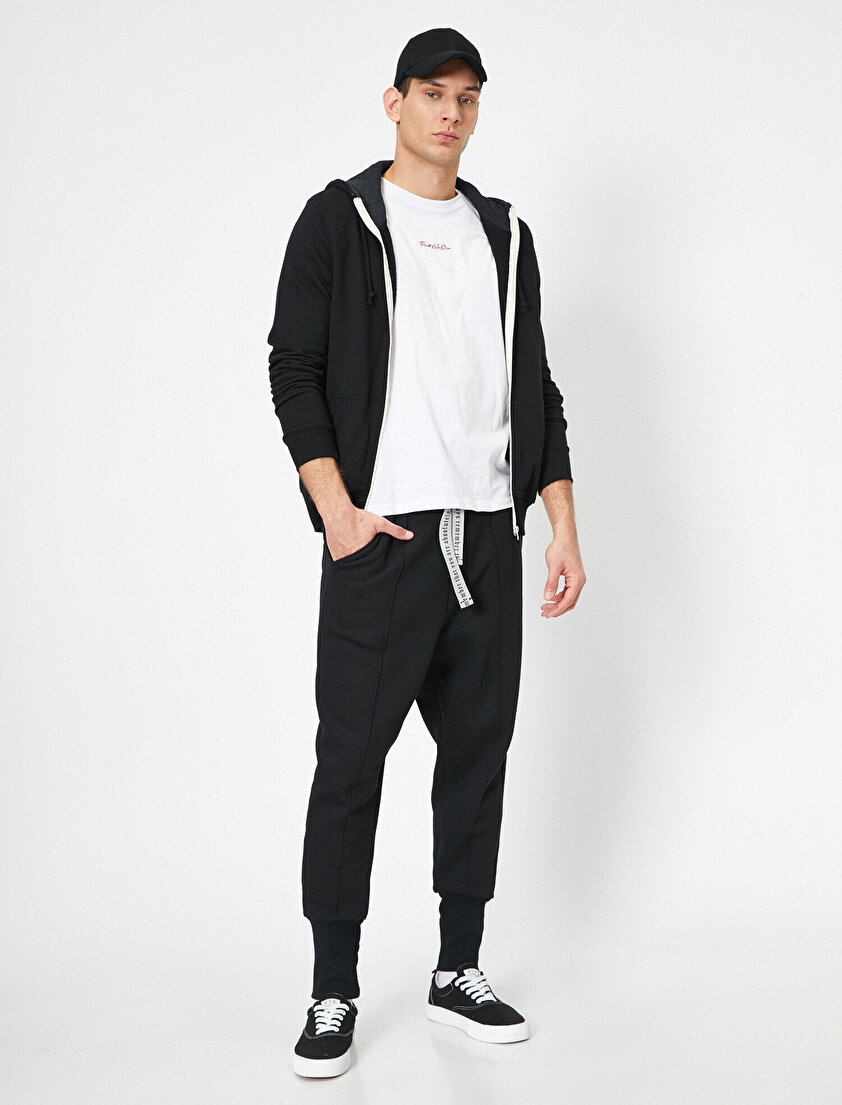 Lastikli Yüksek Paça Cepli Rahat Kesim Eşofman Altı