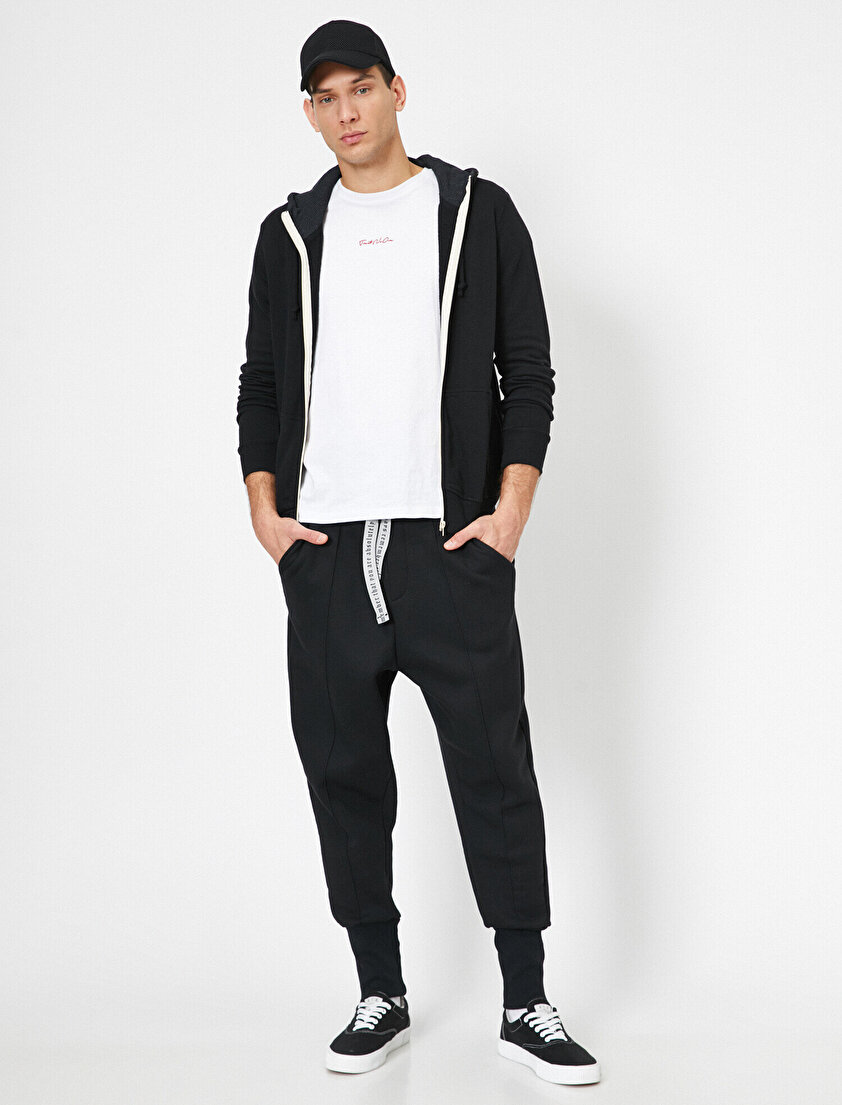 Lastikli Yüksek Paça Cepli Rahat Kesim Eşofman Altı