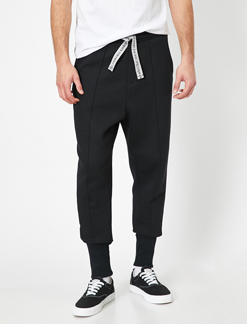 Lastikli Yüksek Paça Cepli Rahat Kesim Eşofman Altı