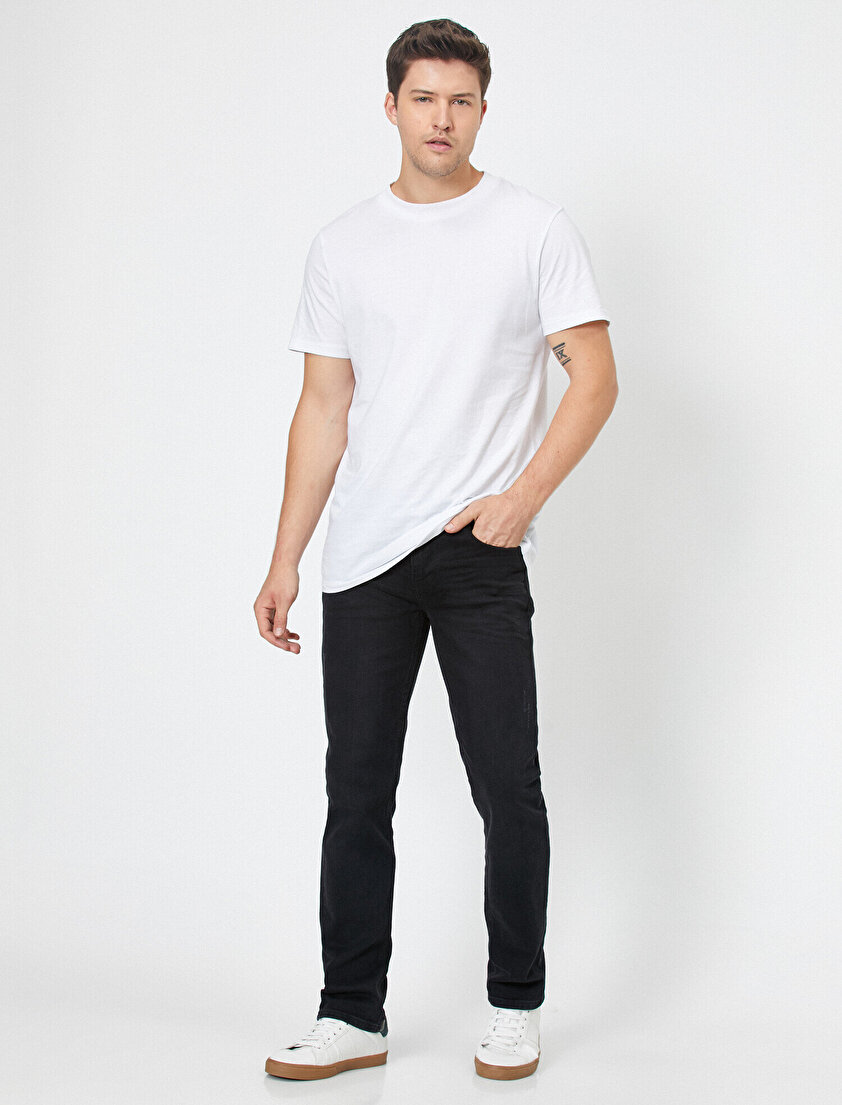 Brad Slim Fit Yıpratmalı Jean Pantolon