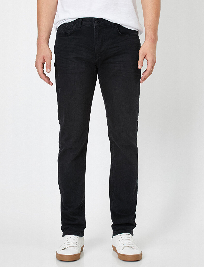 Brad Slim Fit Yıpratmalı Jean Pantolon