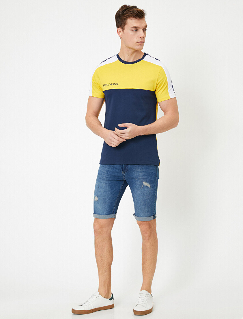 Cep Detaylı Jean Şort