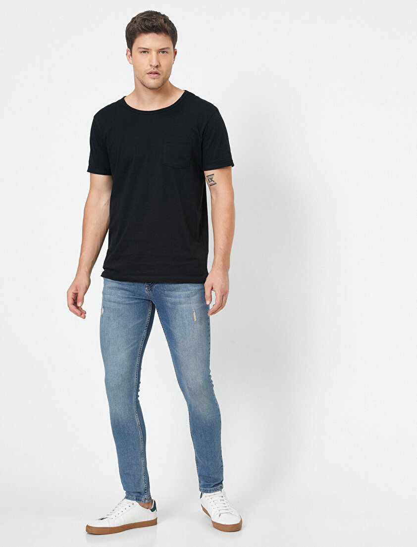 Michael Skinny Fit Yıpratmalı Jean Pantolon