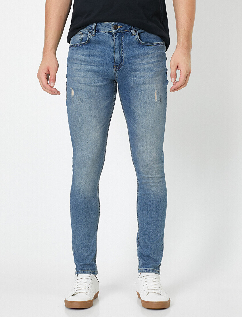 Michael Skinny Fit Yıpratmalı Jean Pantolon