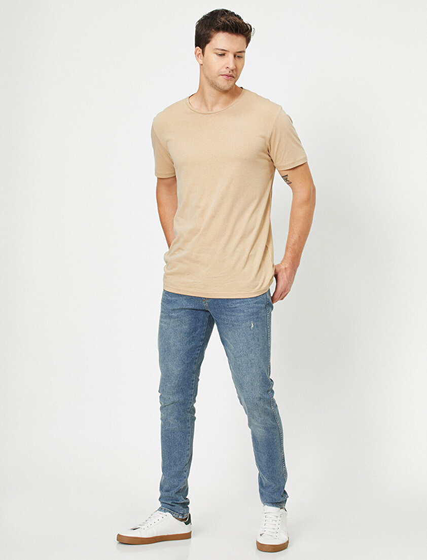 Justın Super Skinny Fit Yıpratmalı Esnek Kumaş  Jean Pantolon